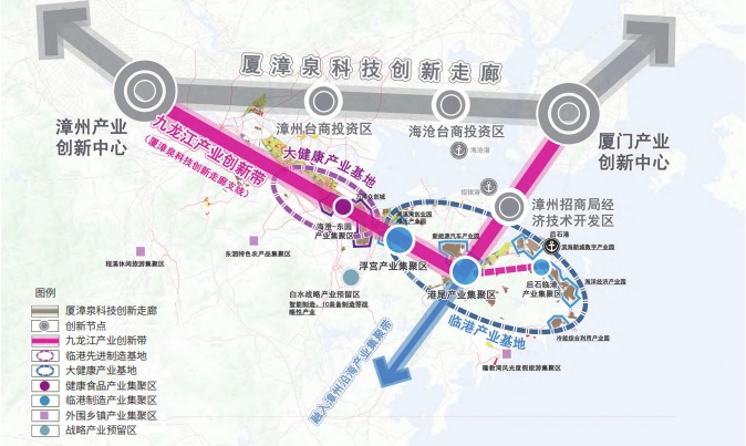 漳州市龍海區產業集群布局規劃示意圖